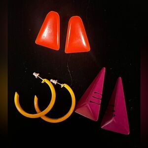 Vintage colorful metal earring lot